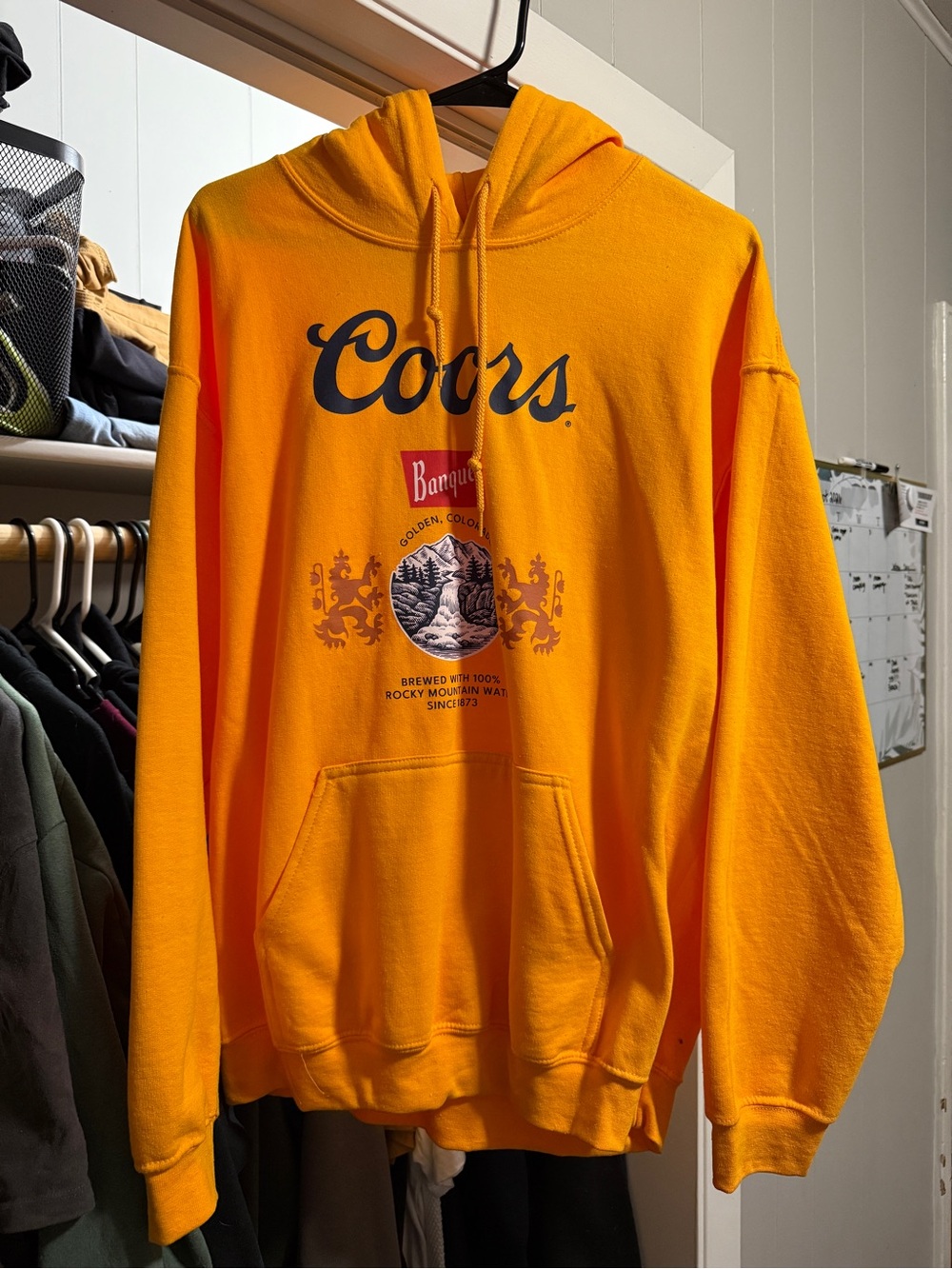 Gildan Bright Yellow Coors Graphic Hoodie